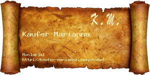 Kaufer Marianna névjegykártya